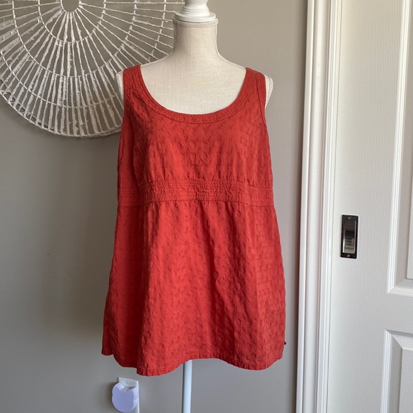 Encore - Burnt Orange Tank with Embroidered Dots - Picture 1 of 10